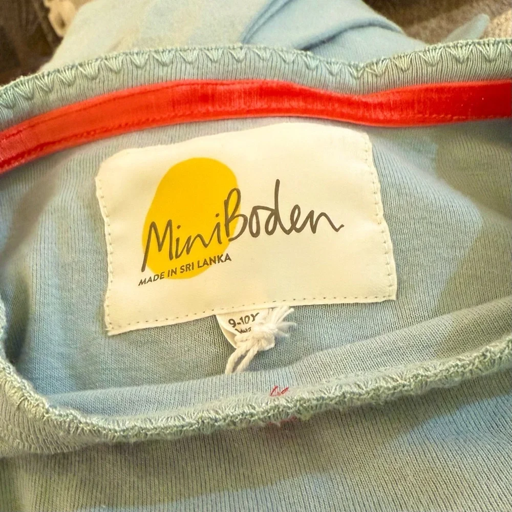 NWOT Mini Boden Light Blue Long Sleeve Pointelle Top 9-10